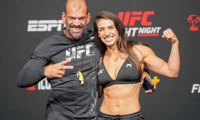 Megaton e Mackenzie Dern posam sorridentes para foto