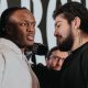 KSI (à esquerda) deu um tapa com uma panqueca no rosto de Dillon Danis